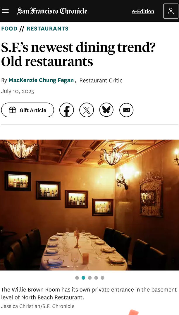 San Francisco Chronicle article about renewed classic restaurants